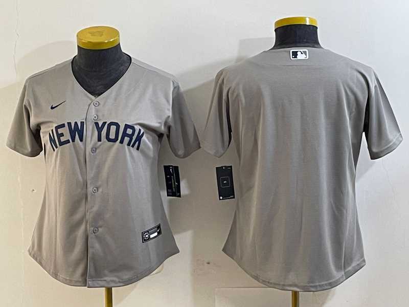 Women%27s New York Yankees Blank Gray Field of Dreams Cool Base Jersey->mlb womens jerseys->MLB Jersey